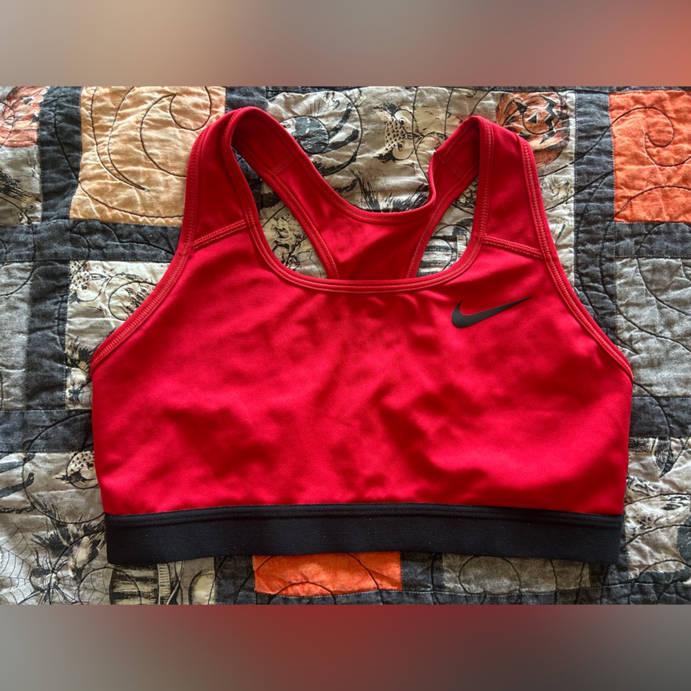 Nike Dri-Fit Red and Black Sports Bra